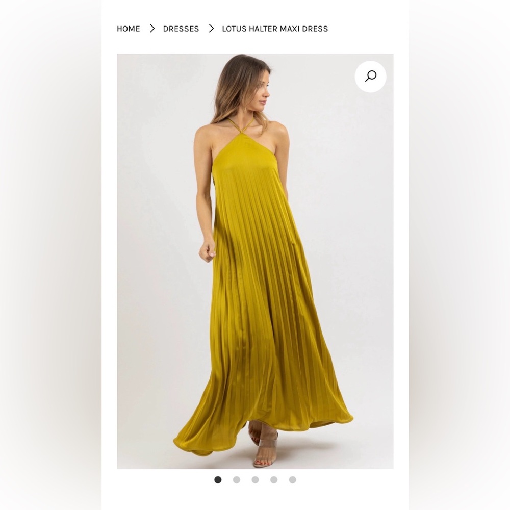 Lotus Halter Maxi Dress in Mustard Yellow